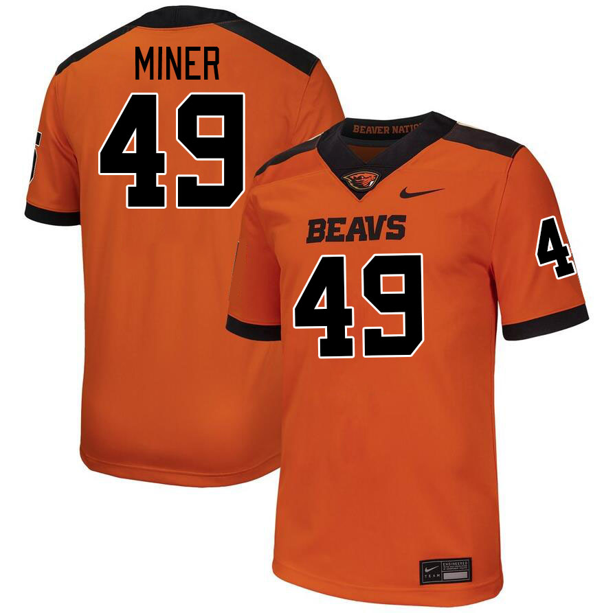 Men #49 Frank Miner Oregon State Beavers College Football Jerseys Stitched-Orange